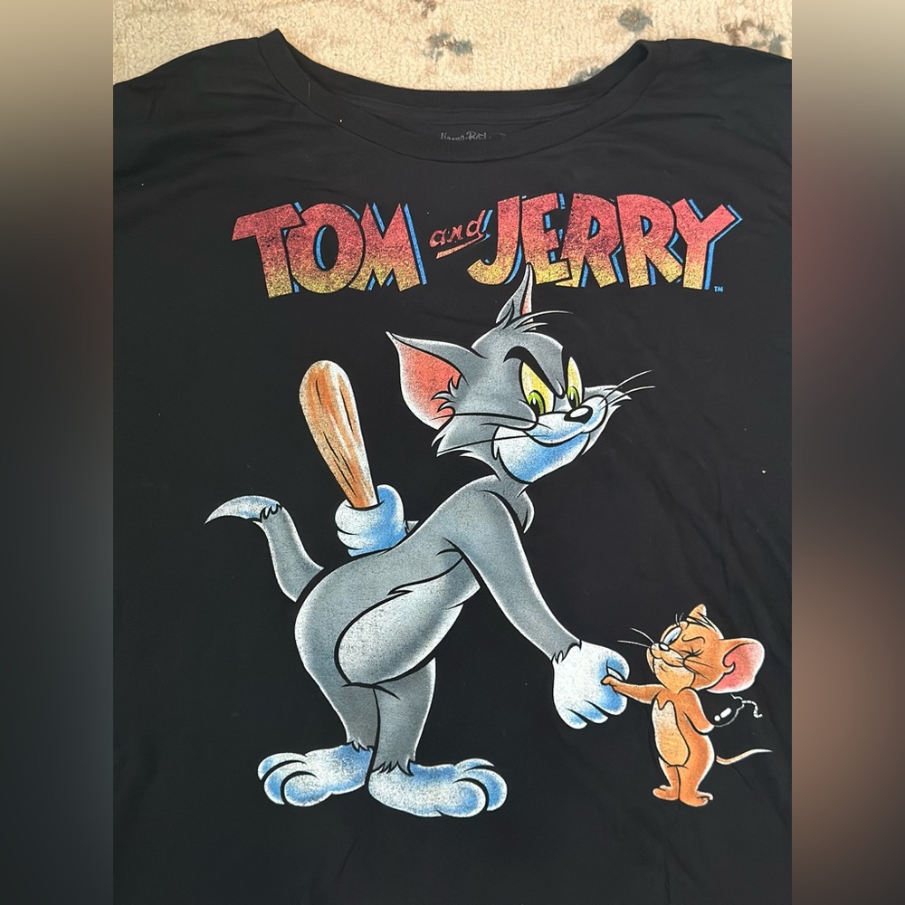 Tom and Jerry Black Kids T-Shirt - Picture 2 of 3